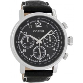 OOZOO Timepieces 51mm Black Leather Strap C7509